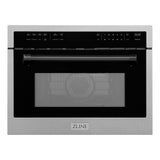 ZLINE Autograph Edition 24 in. 1.6 cu ft. Built-in Convection Microwave Oven in Satin Stainless Steel with Matte Black Accents (MWOZ-24-SS-MB)