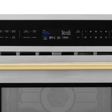ZLINE Autograph Edition 30” 1.6 cu ft. Built-in Convection Microwave Oven in Stainless Steel and Polished Gold  Accents (MWOZ-30-G)
