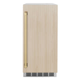 ZLINE Autograph Edition 15 in. Touchstone Clear Cube Ice Maker with Drain Pump and Panel Ready Door with Champagne Bronze Handle (ICCDPZ-15-CB)