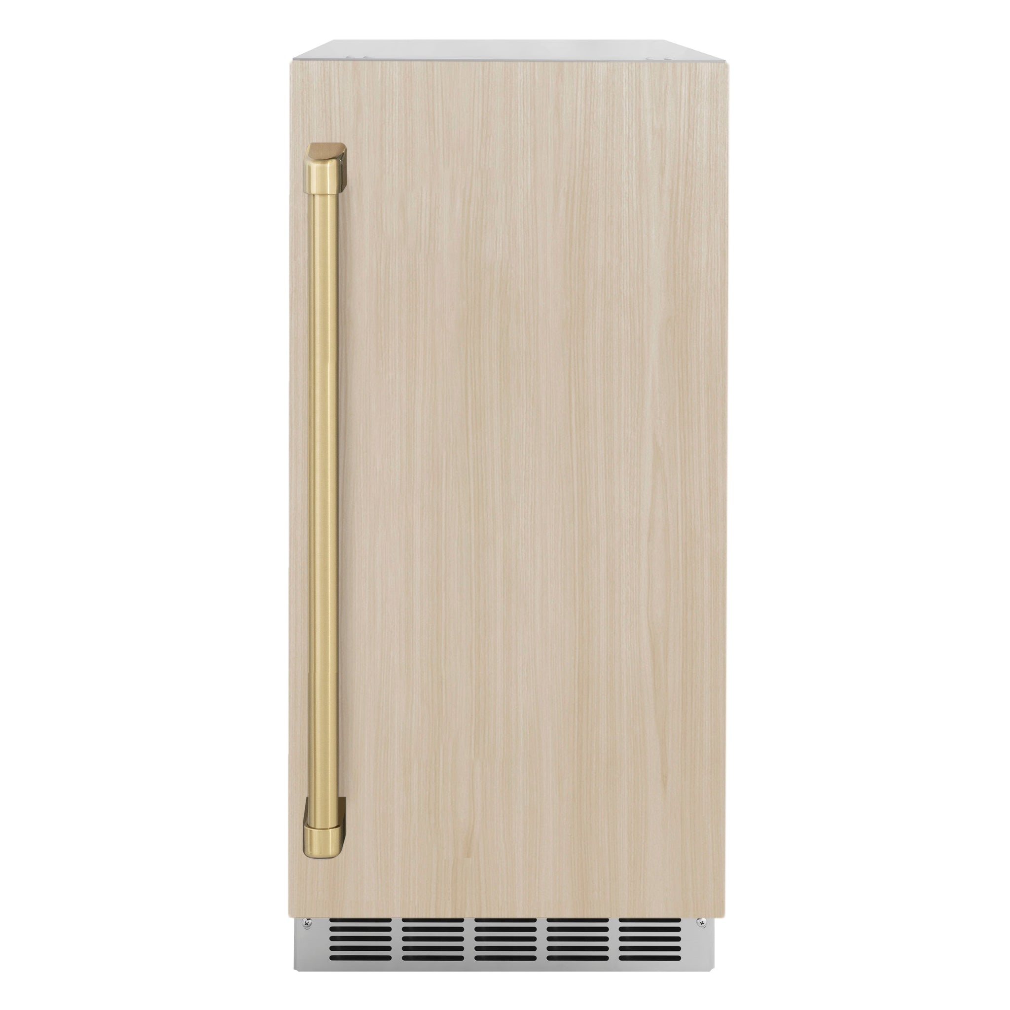 ZLINE Autograph Edition 15 in. Touchstone Gourmet Ice Maker with Drain Pump and Panel Ready Door with Champagne Bronze Handle (IGMDPZ-15-CB)