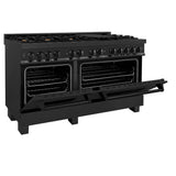 ZLINE 60 in. 7.4 cu. ft. Legacy Dual Fuel Range with 9 Burner Gas Cooktop and 2 Electric Convection Ovens