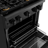 ZLINE 36 in. 5.2 cu. ft. Paramount Gas Range with Convection Gas Oven in Black Stainless Steel with 6 Brass Burners (SGRB-BR-36)