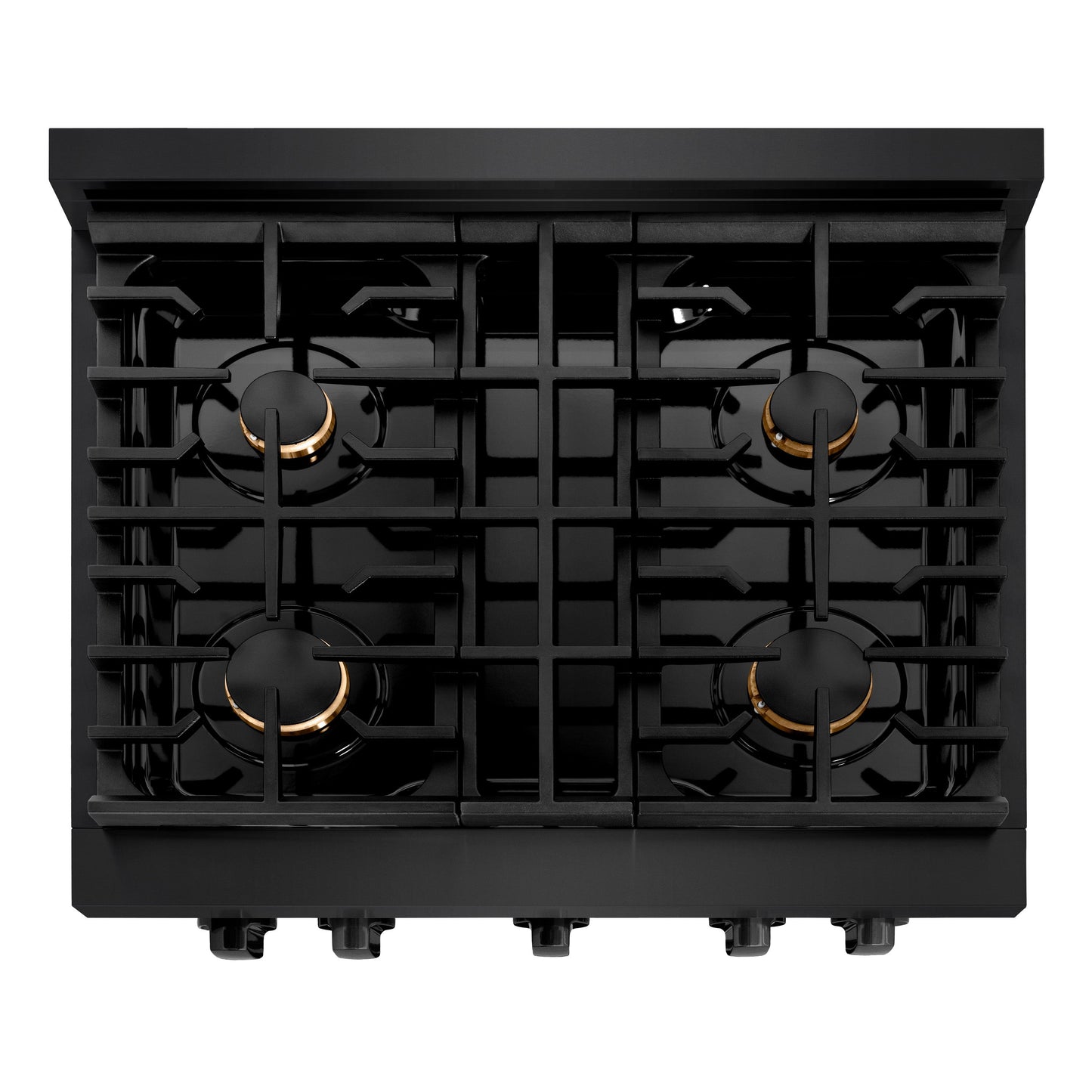ZLINE 36 in. 5.2 cu. ft. Paramount Gas Range with Convection Gas Oven in Black Stainless Steel with 6 Brass Burners (SGRB-BR-36)