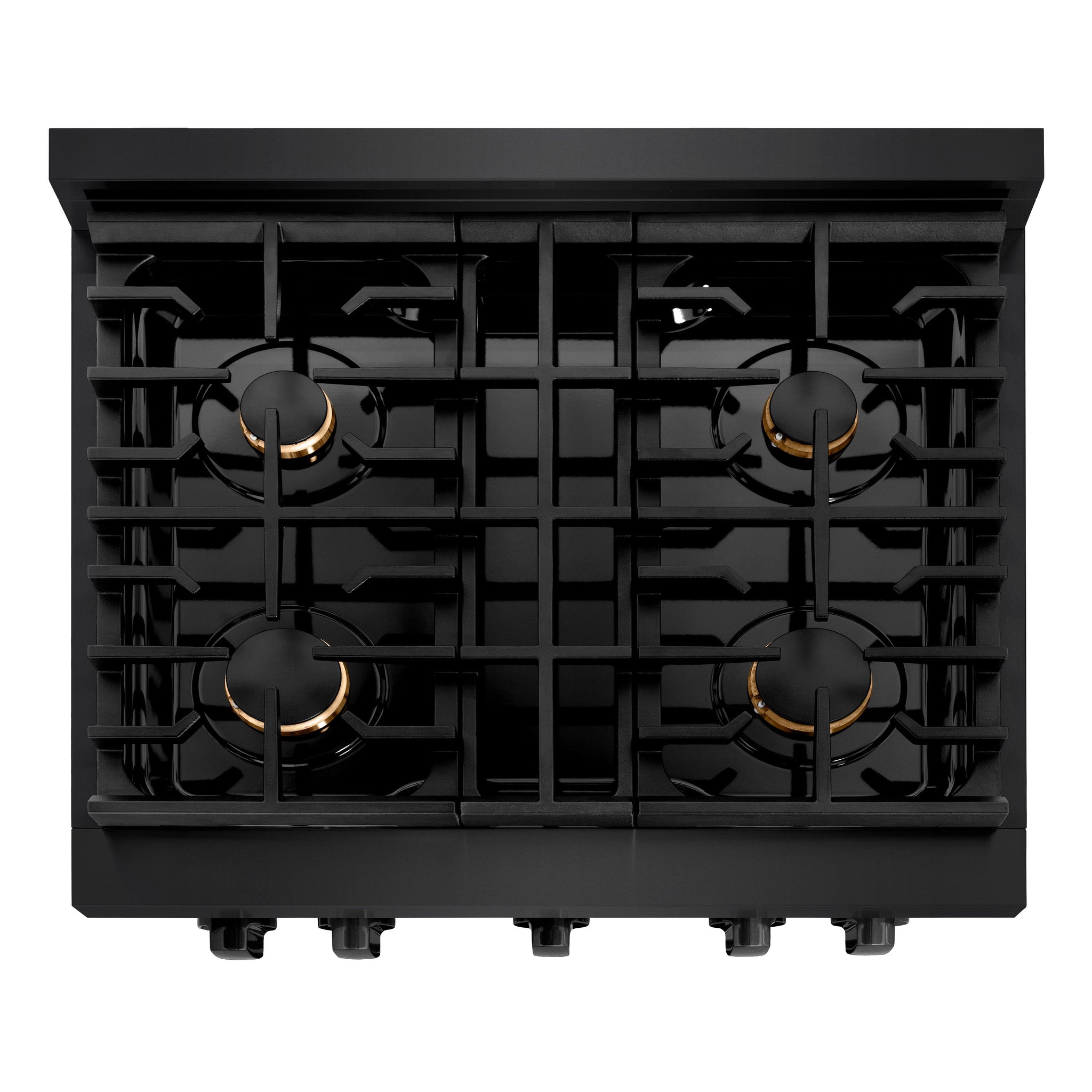 ZLINE 36 in. 5.2 cu. ft. Paramount Gas Range with Convection Gas Oven in Black Stainless Steel with 6 Brass Burners (SGRB-BR-36)