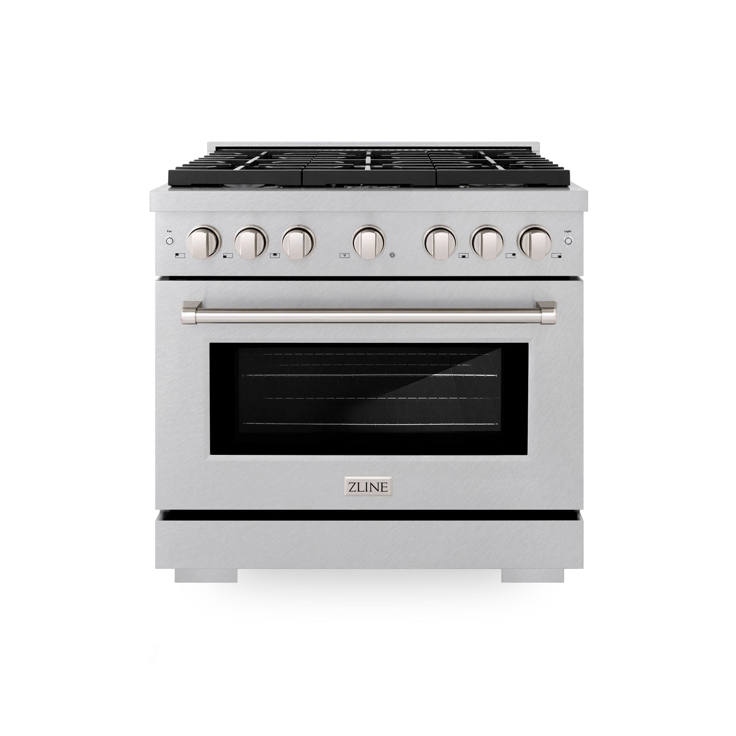 ZLINE 36 in. 5.2 cu. ft. Paramount Gas Range with 6 burner Cooktop and Convection Gas Oven in Satin Stainless Steel (SGRS-36)