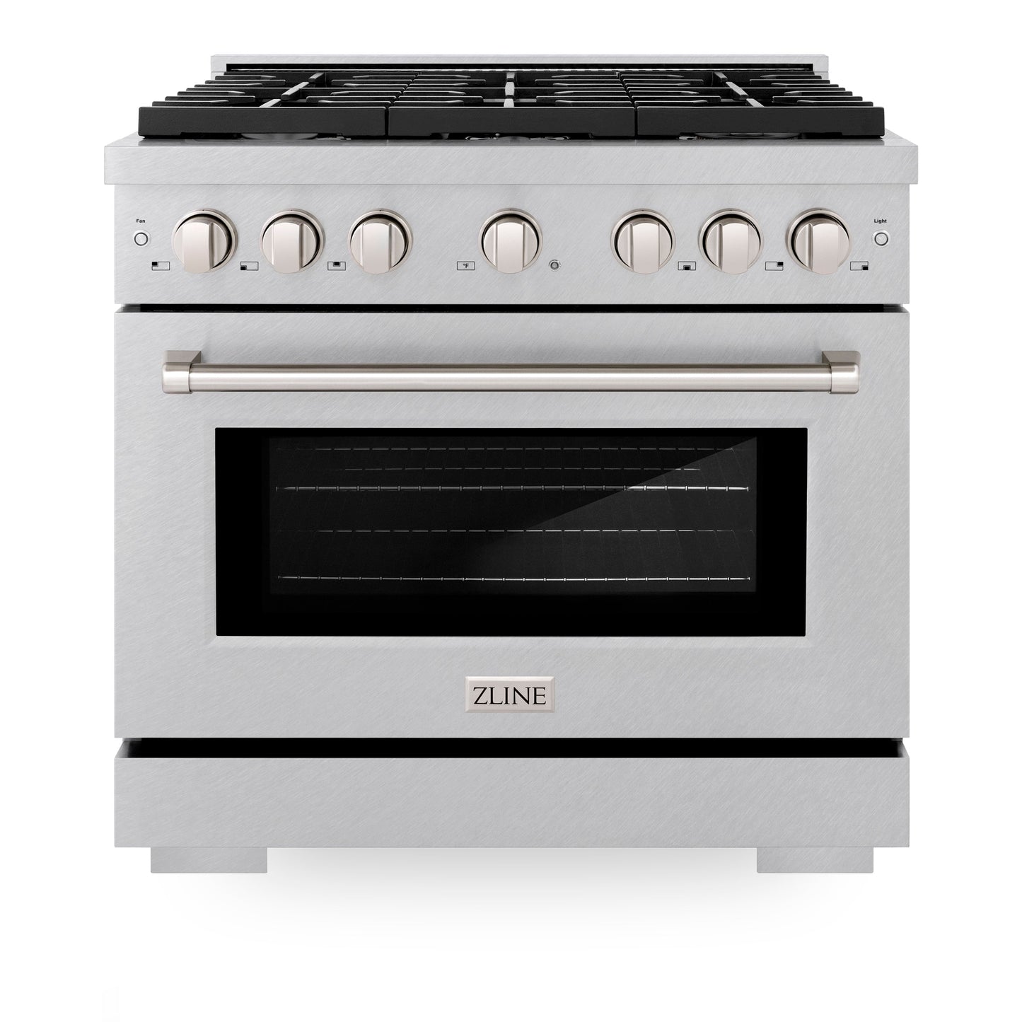 ZLINE 36 in. 5.2 cu. ft. Paramount Gas Range with 6 burner Cooktop and Convection Gas Oven in Satin Stainless Steel (SGRS-36)