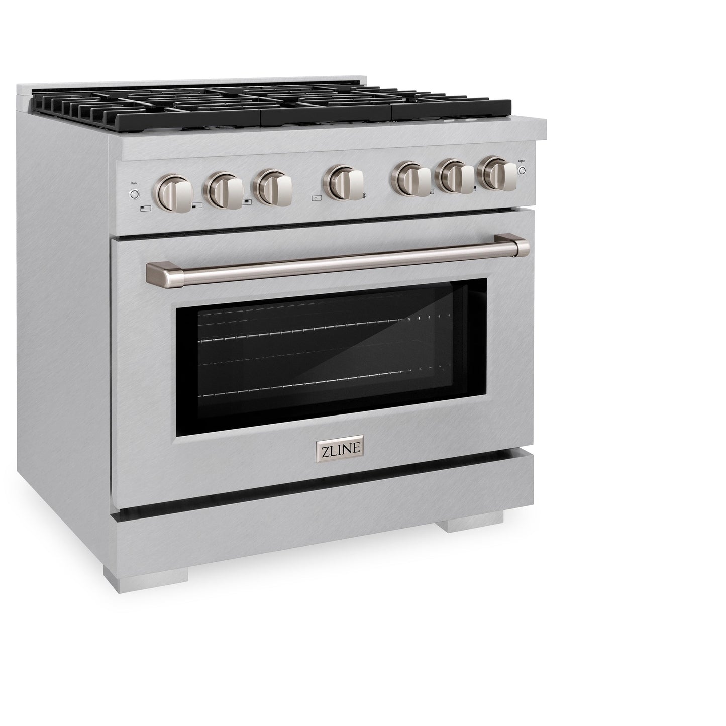 ZLINE 36 in. 5.2 cu. ft. Paramount Gas Range with 6 burner Cooktop and Convection Gas Oven in Satin Stainless Steel (SGRS-36)