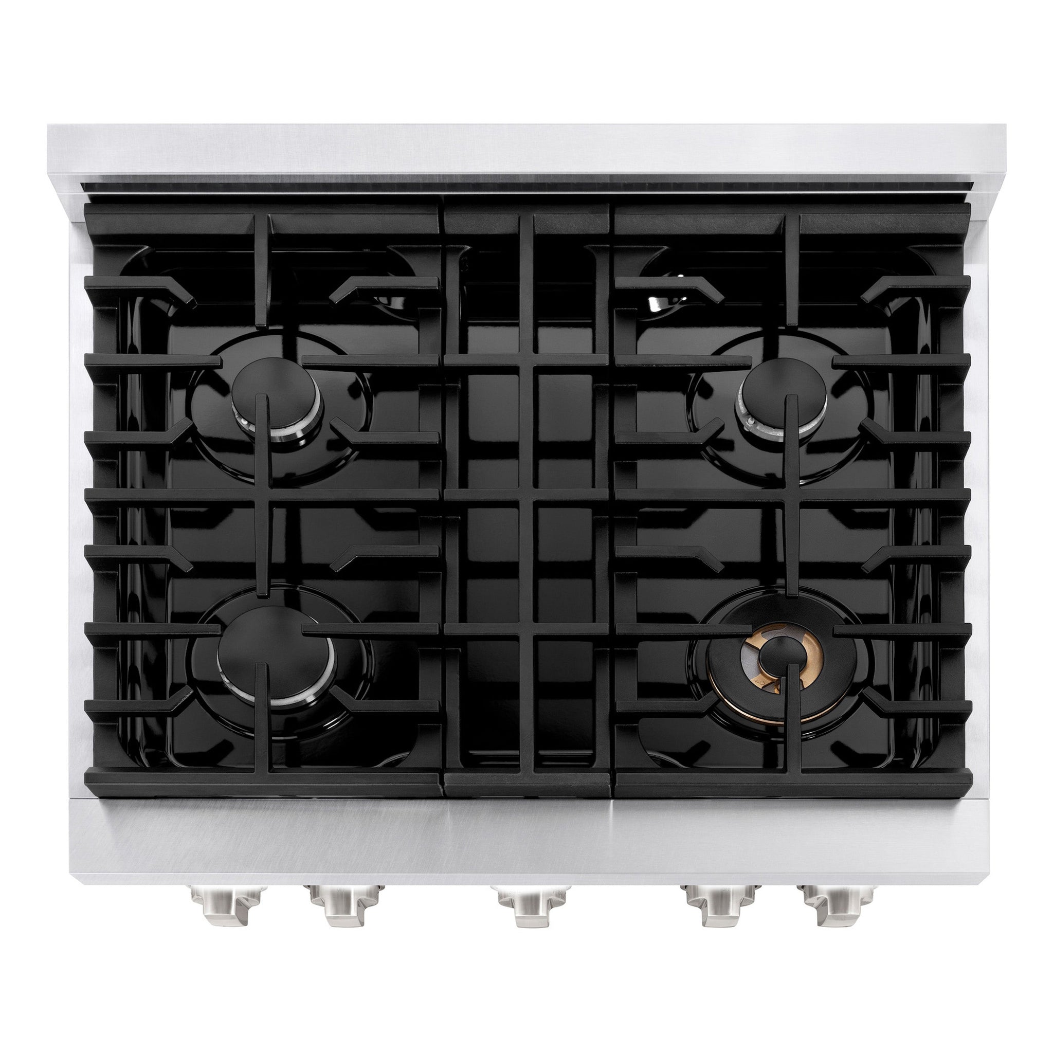 ZLINE 30 in. 4.2 cu. ft. Paramount Dual Fuel Range with 4 Burner Gas Cooktop and Electric Convection Oven in Satin Stainless Steel with White Matte Door (SDRS-WM-30)