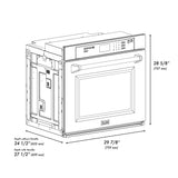 ZLINE 30 in. Professional True Convection Single Wall Oven with Air Fry and Self Clean in Satin Stainless Steel with White Matte Door (WASS-WM-30)