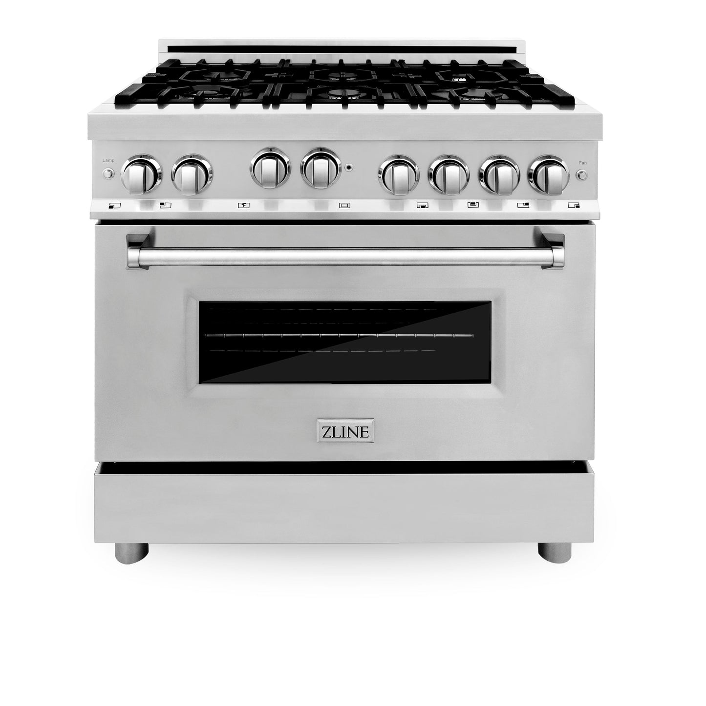 ZLINE 36 in. Professional 4.6 cu. ft. 6 Gas on Gas Range in Stainless Steel with Reversible Griddle (RG-GR-36)