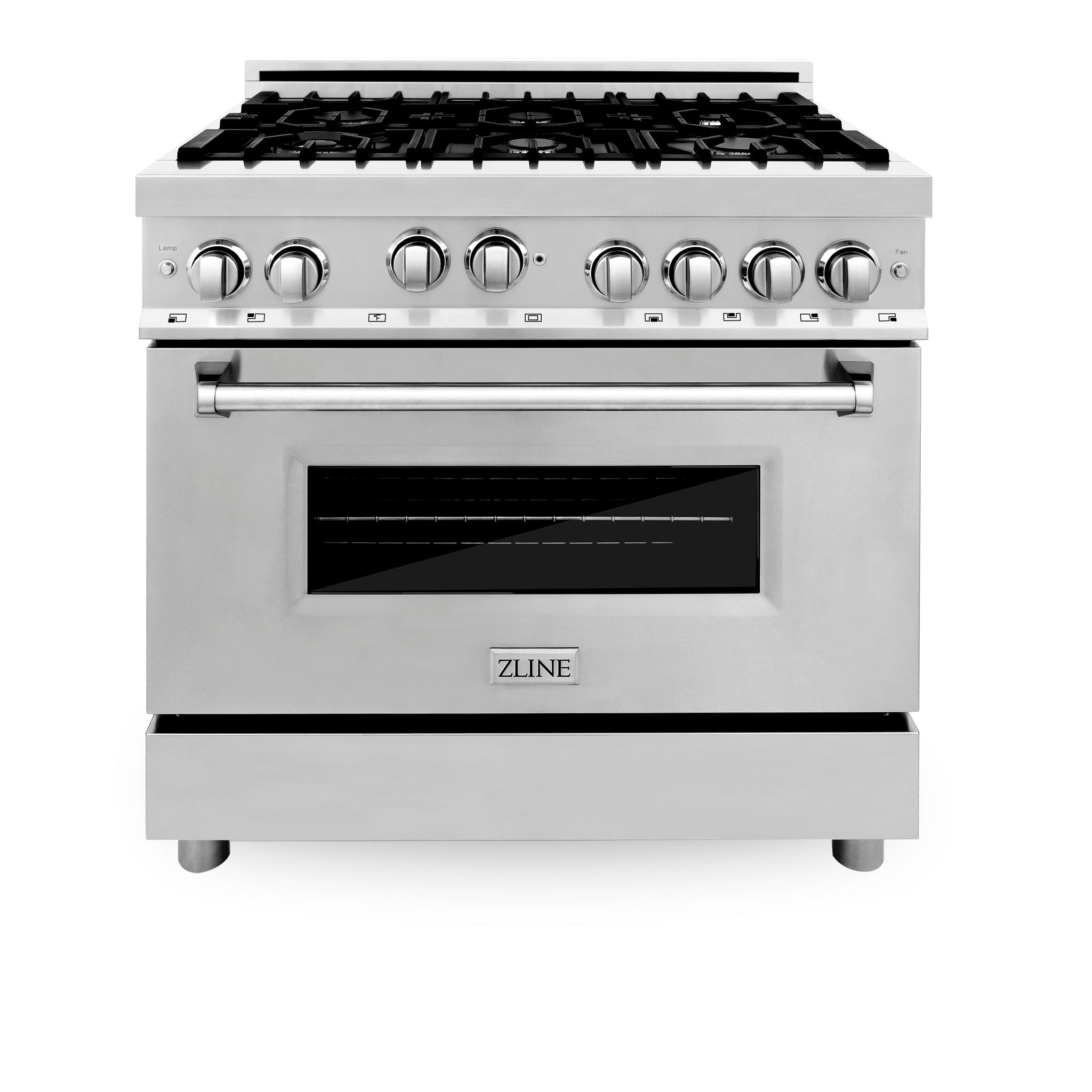 ZLINE 36 in. Professional 4.6 cu. ft. 6 Gas on Gas Range in Stainless Steel with Reversible Griddle (RG-GR-36)