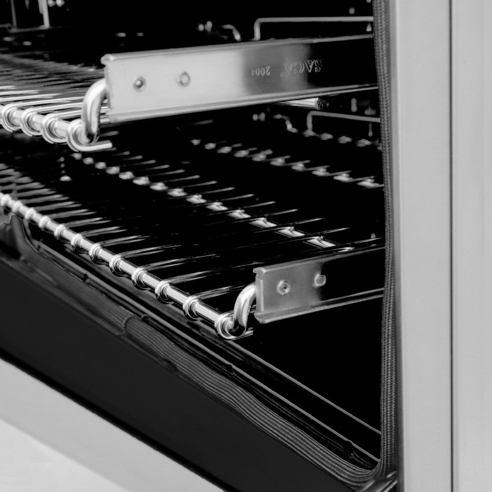 ZLINE Autograph Edition 36 in. Kitchen Package with Stainless Steel Dual Fuel Range with White Matte Door and Range Hood with Matte Black Accents (2AKP-RAWMRH36-MB)