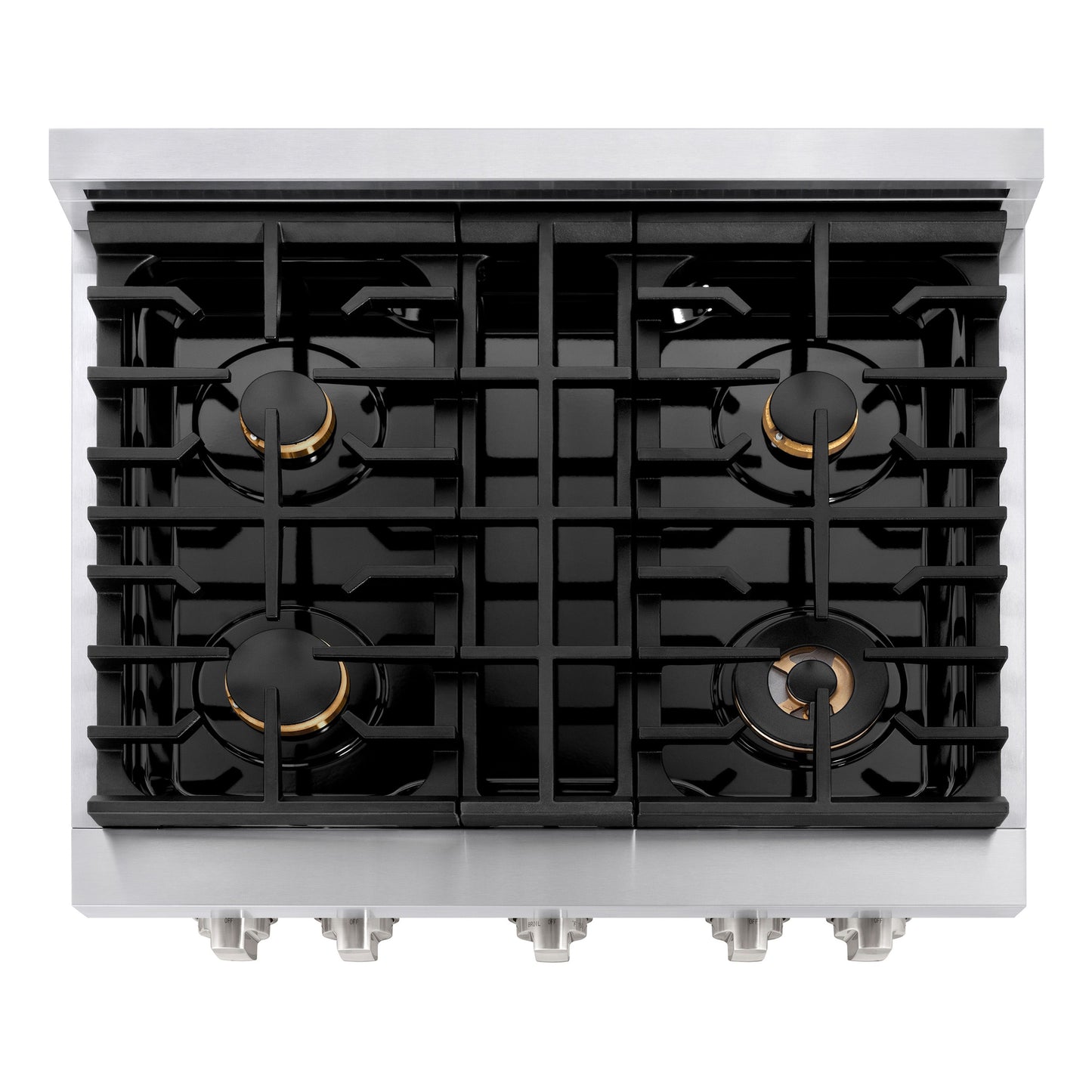ZLINE 30 in. 4.2 cu. ft. Paramount Gas Range with Convection Gas Oven in Stainless Steel with 4 Brass Burners (SGR-BR-30)