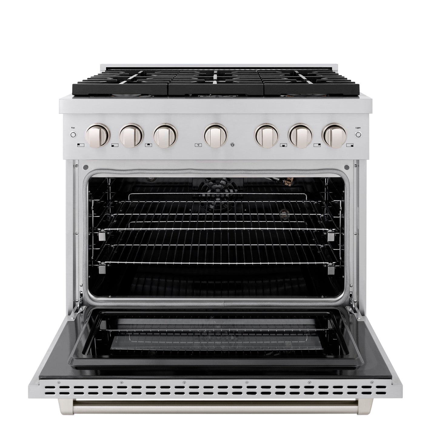 ZLINE 36 in. 5.2 cu. ft. Paramount Gas Range with Convection Gas Oven in Stainless Steel with 6 Brass Burners (SGR-BR-36)