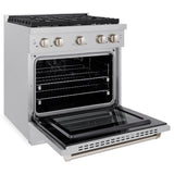 ZLINE 30 in. 4.2 cu. ft. Paramount Gas Range with 4 Burner Cooktop and Convection Gas Oven in Satin Stainless Steel (SGRS-30)