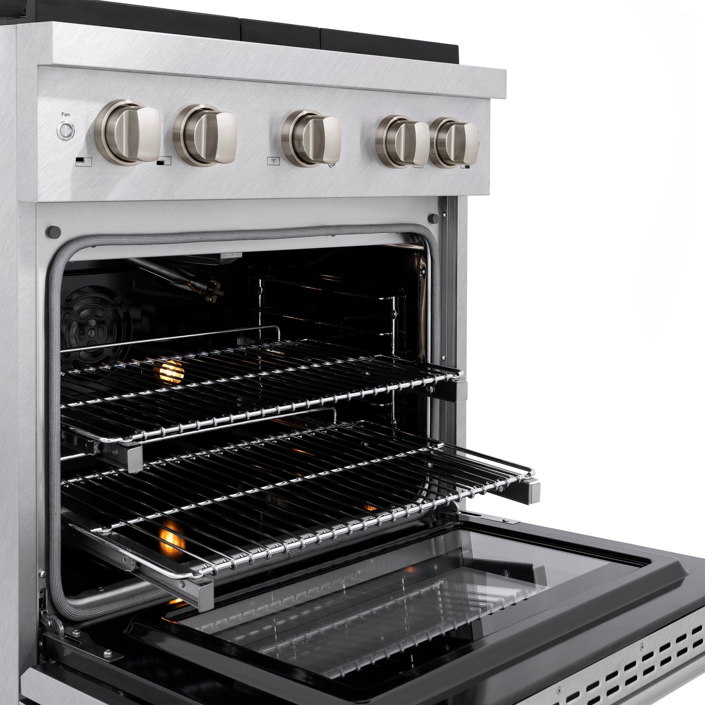 ZLINE 30 in. 4.2 cu. ft. Paramount Gas Range with 4 Burner Cooktop and Convection Gas Oven in Satin Stainless Steel (SGRS-30)
