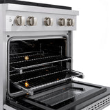ZLINE 30 in. 4.2 cu. ft. Paramount Gas Range with 4 Burner Cooktop and Convection Gas Oven in Satin Stainless Steel (SGRS-30)