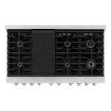 ZLINE 48 in. 6.7 cu. ft. Paramount Double Oven Gas Range with 8 Burner Cooktop in Satin Stainless Steel (SGRS-48)