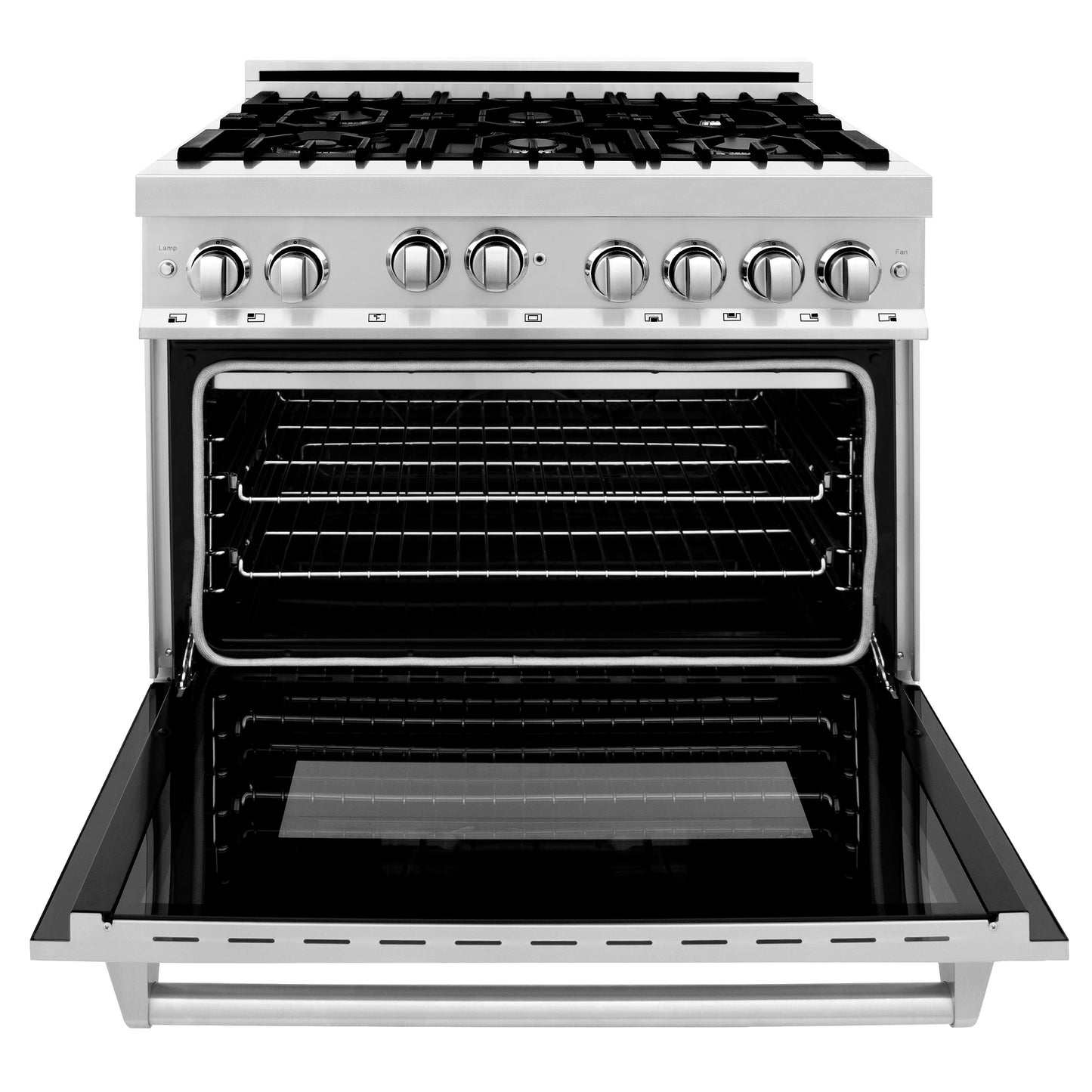 ZLINE 36 in. Professional 4.6 cu. ft. 6 Gas on Gas Range in Stainless Steel with Reversible Griddle (RG-GR-36)