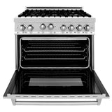 ZLINE 36 in. Professional 4.6 cu. ft. 6 Gas on Gas Range in Stainless Steel with Reversible Griddle (RG-GR-36)
