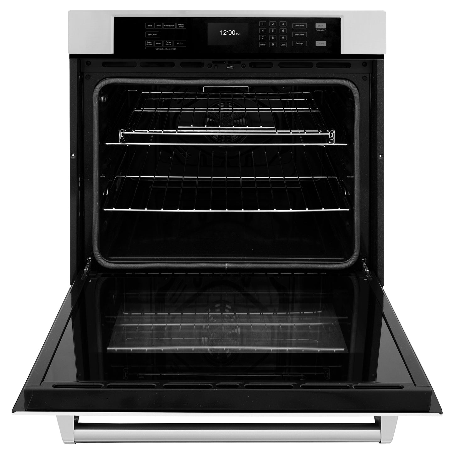 ZLINE 30 in. Professional True Convection Single Wall Oven with Air Fry and Self Clean in Stainless Steel with White Matte Door (WAS-WM-30)