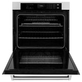 ZLINE 30 in. Professional True Convection Single Wall Oven with Air Fry and Self Clean in Stainless Steel with White Matte Door (WAS-WM-30)