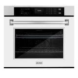 ZLINE 30 in. Professional True Convection Single Wall Oven with Air Fry and Self Clean in Stainless Steel with White Matte Door (WAS-WM-30)