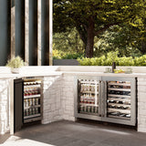 ZLINE 24 in. Touchstone Dual Zone 44 Bottle Wine Cooler with Satin Stainless Steel Glass Door (RWDO-SN-24)