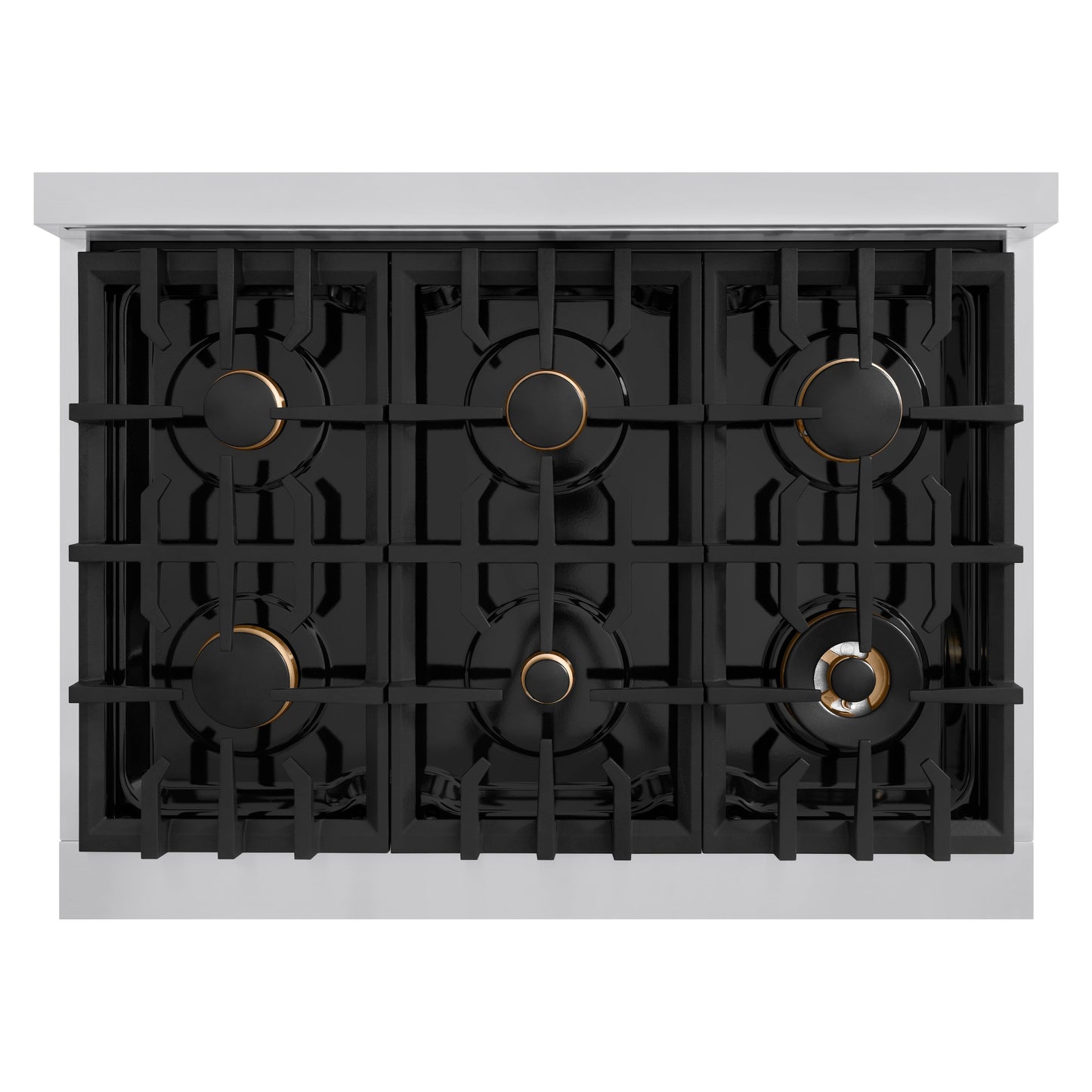 ZLINE Autograph Edition 36 in. 5.2 cu. ft. Select Dual Fuel Range with 6 Burner Gas Cooktop and Electric Convection Oven in Stainless Steel with Matte Black Accents (HDRZ-36-MB)