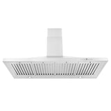 ZLINE 48" Convertible Wall Mount Range Hood in Stainless Steel with Set of 2 Charcoal Filters, LED lighting and Dishwasher-Safe Baffle Filters (KB-CF-48)