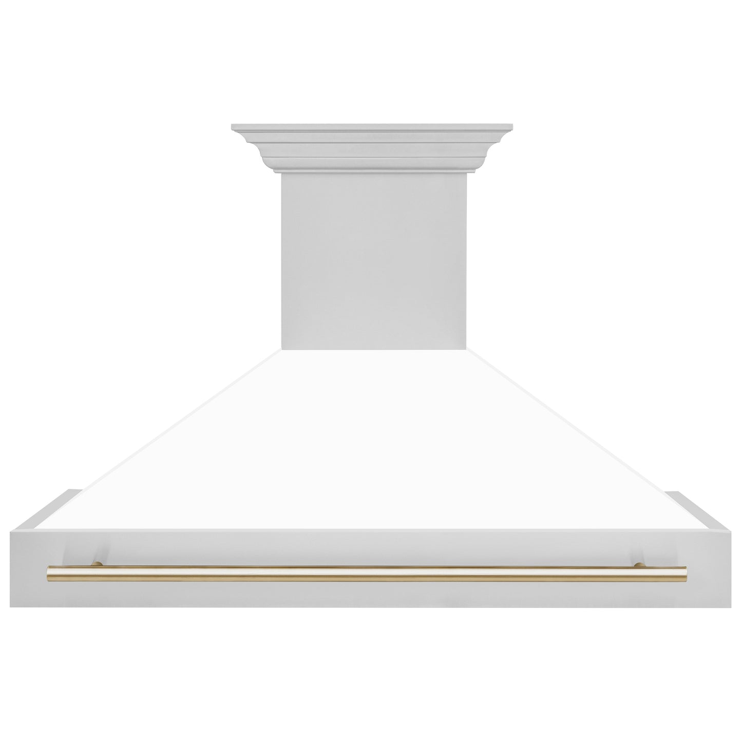 ZLINE 48 in. Autograph Edition Kitchen Package with Stainless Steel Dual Fuel Range with White Matte Door, Range Hood and Dishwasher with Polished Gold  Accents (3AKP-RAWMRHDWM48-G)