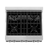 ZLINE 30 in. 4.0 cu. ft. Legacy Dual Fuel Range with 4 Burner Gas Cooktop and Electric Convection Oven in Stainless Steel with Griddle and White Matte Door (RA-WM-GR-30)