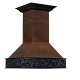 ZLINE 36 in. Wooden Island Mount Range Hood in Antigua and Walnut (9373AR-36)