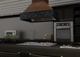 ZLINE 36 in. Wooden Island Mount Range Hood in Antigua and Walnut (9373AR-36)