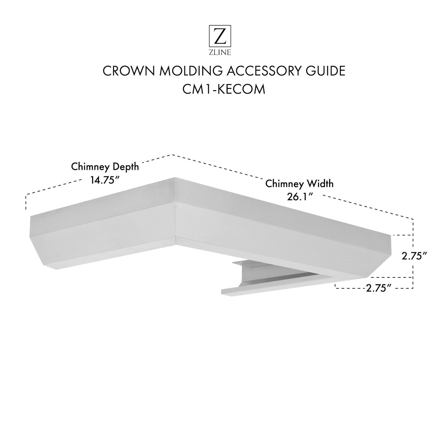 ZLINE Crown Molding 1 For Wall Range Hood (CM1-KECOM)