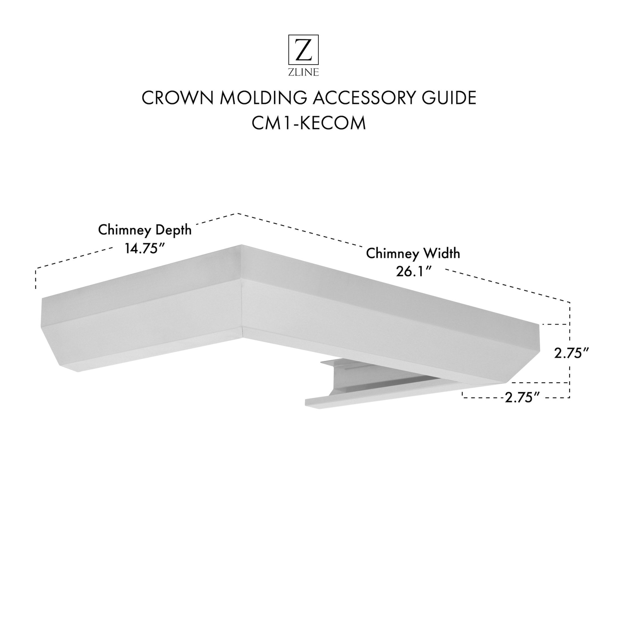 ZLINE Crown Molding 1 For Wall Range Hood (CM1-KECOM)