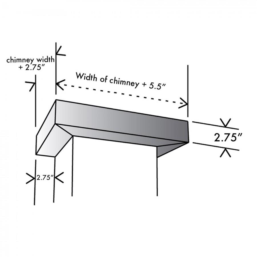 ZLINE Satin Stainless Steel Crown Molding Profile 6 for Wall Mount Range Hoods (CM6-KB-S304)