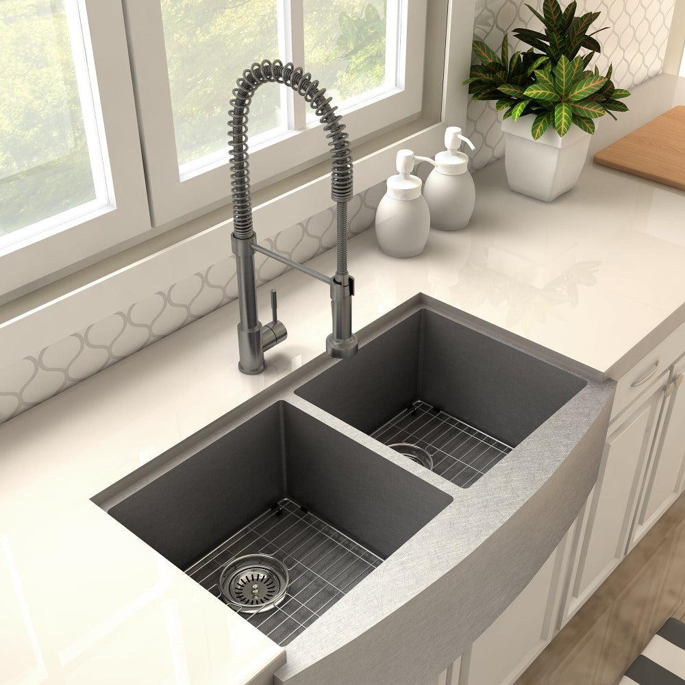ZLINE Apollo Pull Down Spring Kitchen Faucet in Gun Metal (APL-KF-GM)
